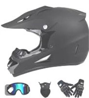 Sz Xl Black Dirt Bike Helmet With Goggles And