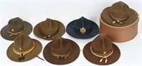 WW1 WWII CAMPAIGN VISOR HAT LOT ARMORED CAVALRY