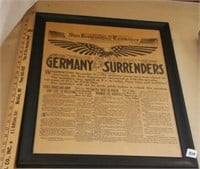 Large Framed Germany Surrenders Poster