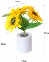 CUTE SUNFLOWER LAMP, 14 X 26 CM.