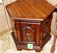 Octagon end table with storage 21x20