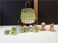 Asparagus Mini Tea Set, 2 HOMCO Bears