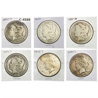 1880-1935 [6] US Silver Dollars