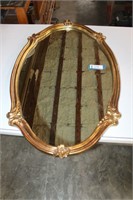 35" Oval Gold Tone Framed Mirror