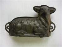 Vintage Cast Iron Lamb Cake Mold  12 inches