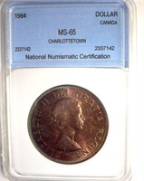 1964 Dollar NNC MS65 Charlottetown
