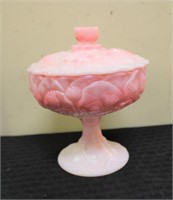 Fenton rosalene footed candy box