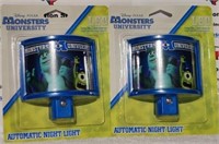 2pk MONSTERS INC Nite lights NEW