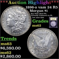 *Highlight* 1896-o vam 24 R5 Morgan $1 Graded Sele