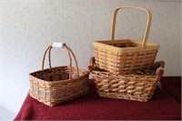 Three Decorative Wicker Baskets