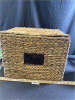 Wicker Basket With Lid and "Window"