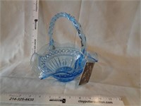 Fenton Blue Glass Basket