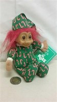 Vintage Christmas Troll Doll With Tags