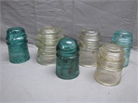 6 Antique Glass Insulators