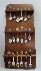 Souvenir Spoons with Rack Lot A
