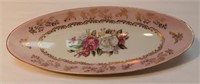 Hand Painted Floral Rose Dish