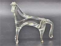 Clear Art Glass Horse Figurine