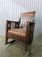 A Mission-Style Quebec Oak Armchair