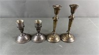 4pc Sterling Silver Weighted Candle Holders