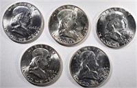 GEM BU FRANKLIN HALF DOLLAR LOT: