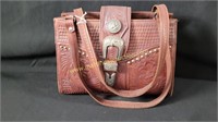 American West Brown Tooled Leather Purse