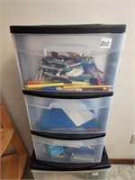 Plastic Drawers w/ Contents (3 drawer)