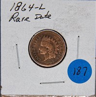 1864-L 1 Cent Indian Head Coin