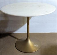 (F) Leilani White Marble Top Gold Tulip Dining