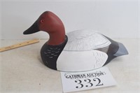 Hand-Carved Redhead Duck Decoy