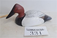 Hand-Carved Redhead Duck Decoy