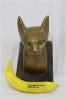 Vintage Egyptian Gilt Gold Cat Bust