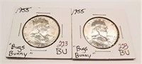 (2) 19855 Half Dollars BU (Bugs Bunny)