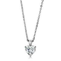 Heart Cut 3.50ct Hanging White Sapphire Necklace