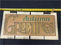 Autumn greeting sign