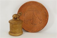 African Elephant Jar & Bowl