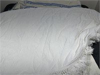 White Queen Bedspread, Blue Afghan