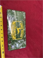 John Deere  green and yellow Metal License Plate