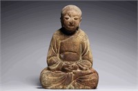 Wood Arhat Seated Buddha