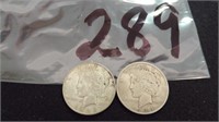 1934 S & 1935 S Peace Silver Dollar