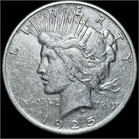 1925-S LIGHTLY CIRCULATED PEACE 90% SILVER DOLLAR