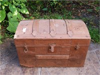 Antique Trunk with Copper Accents and Insert