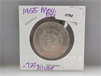 1955 Mexico 72% Silver Cinco Pesos