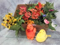 Assorted Artificial Flowers w/ Easter Chicks