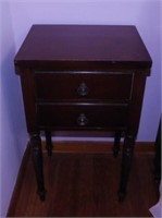 Mahogany bedside table night stand w/ two