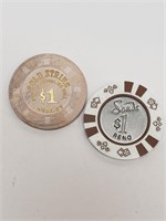 Two $1 Gaming Tokens, Sands Reno and Gold Strike