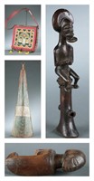 4 African objects, 20th century.