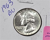 1963 Silver Quarter BU