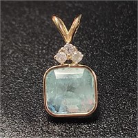 $2400 14K  Columbian Emerald(3.1ct) Diamond(0.03ct