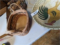 Baskets, Wooden Rooster Bowl & Other