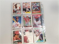Assorted Reds Baseball Cards, 7 Binder Sheets